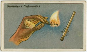 lighting a match